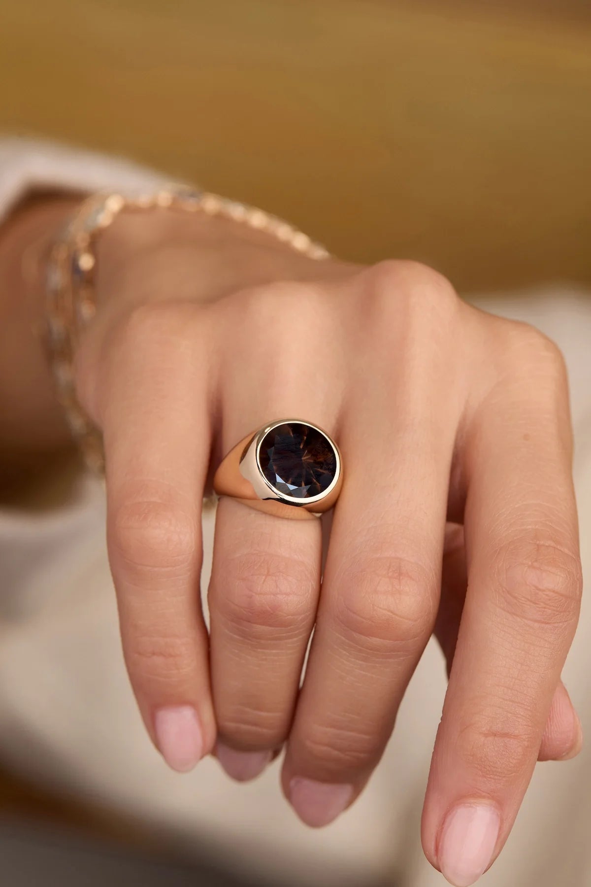 Jamestown Smoky Quartz Ring in 14k Gold (November)