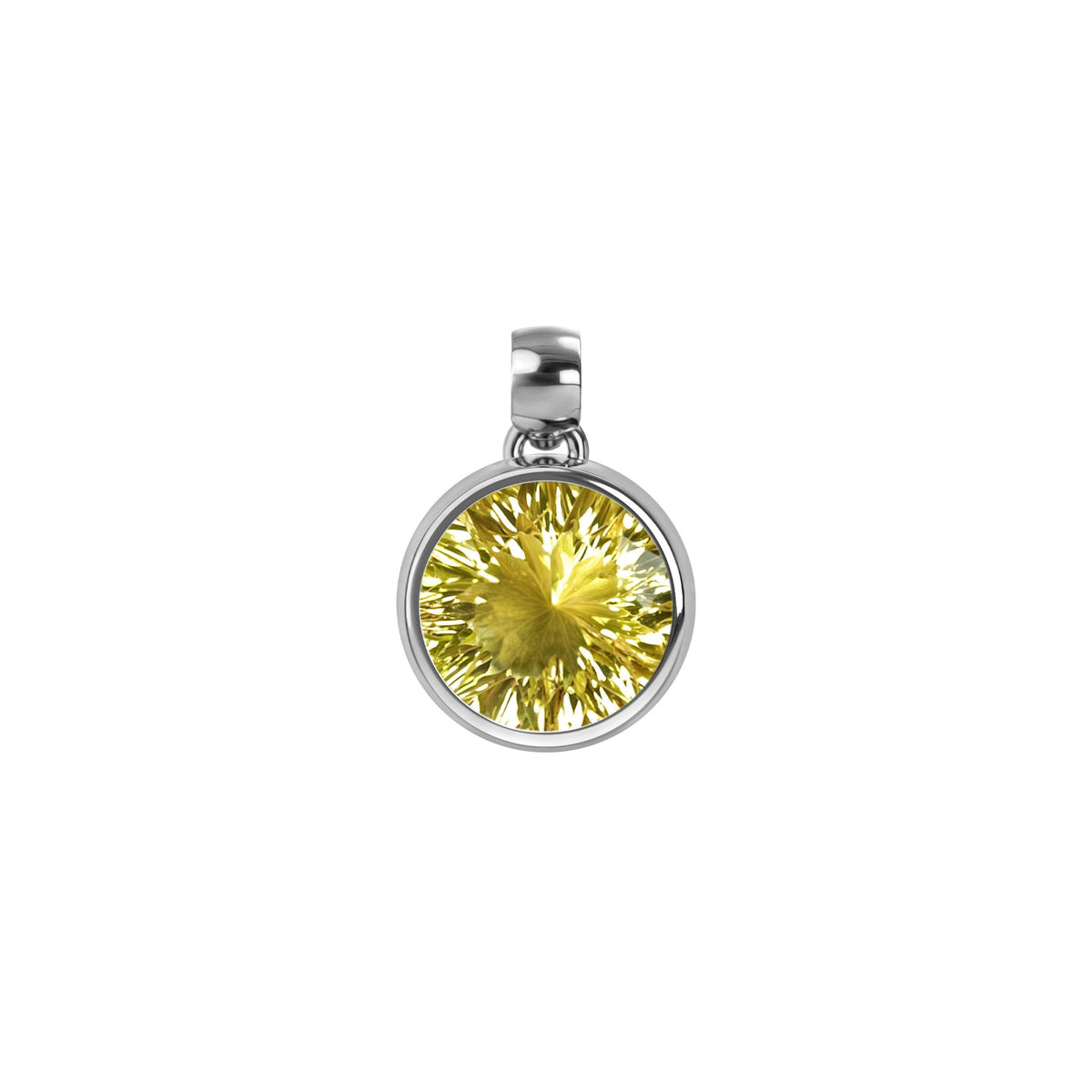 Jamestown Lemon Verbena Quartz Pendant in 14k Gold (August)