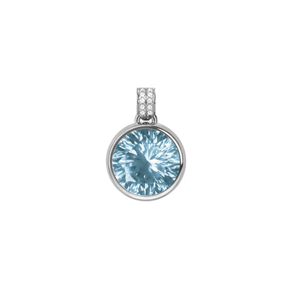 Jamestown Nantucket Blue Topaz Pendant with Diamond Bail in 14k Gold (December)