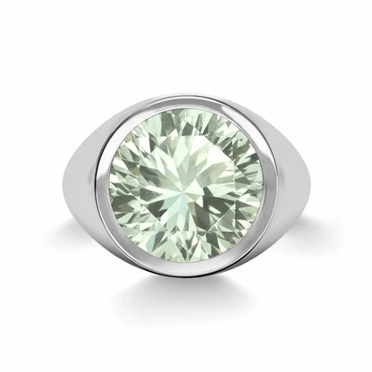 Jamestown Green Amethyst Ring in 14k Gold (February)