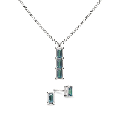 Providence 3 Alexandrite Pendant and Stud Earrings Set in 14k Gold (June)