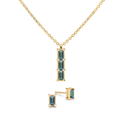 Providence 3 Alexandrite Pendant and Stud Earrings Set in 14k Gold (June)