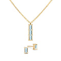 Providence 3 Nantucket Blue Topaz Pendant and Stud Earrings Set in 14k Gold (December)