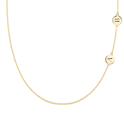 2 Letter Necklace in 14k Gold (Double Spacing)