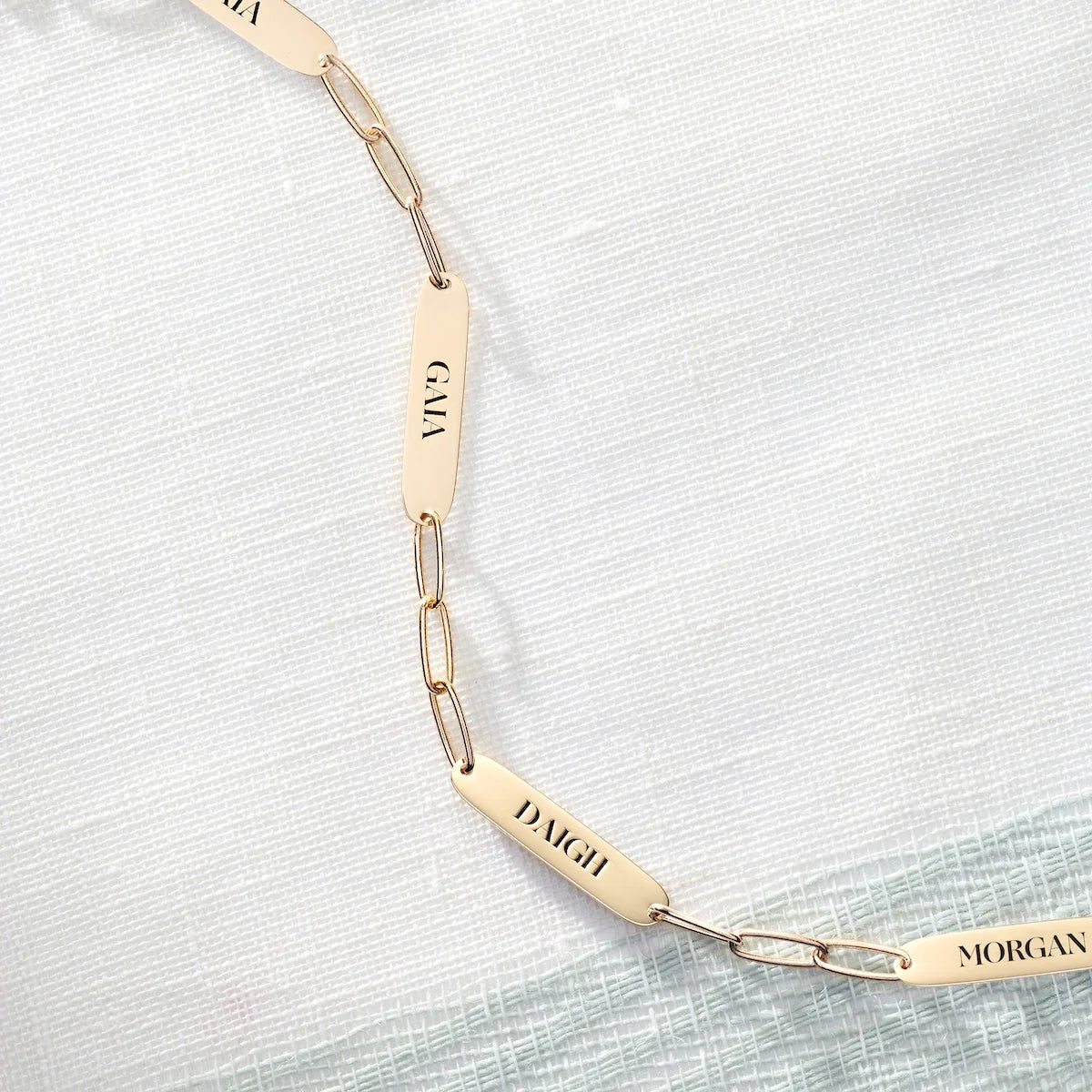 Large 4 Nameplate Bracelet on Adelaide in 14k Gold