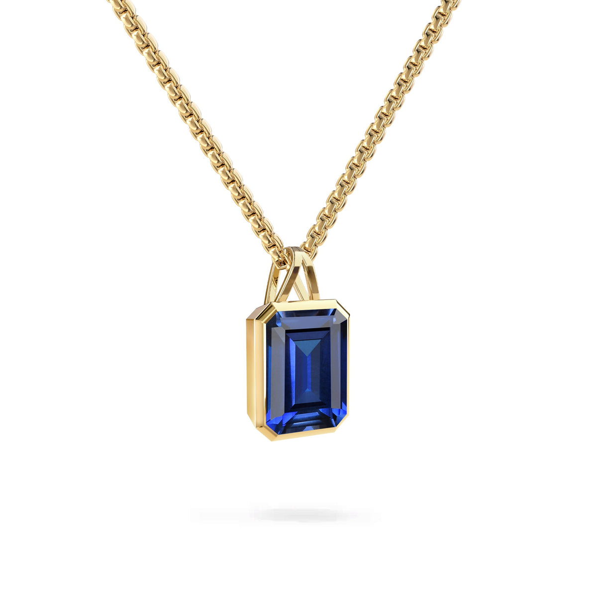 Large Warren Sapphire Pendant in 14k Gold (September)