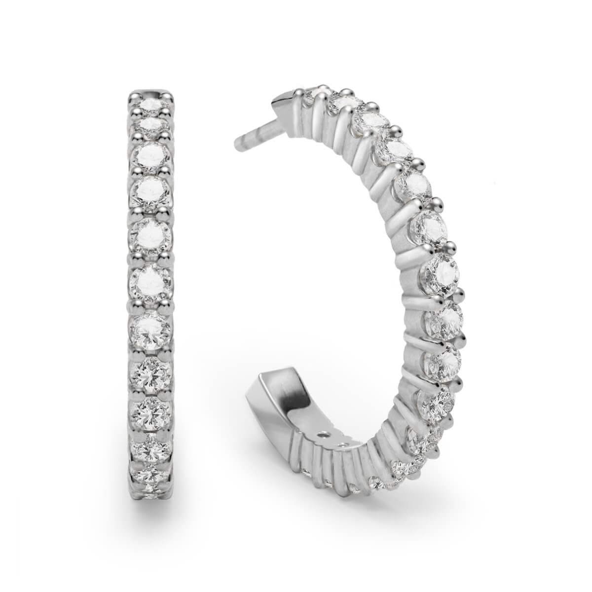 Rosecliff White Topaz Hoop Earrings in 14k Gold (April)