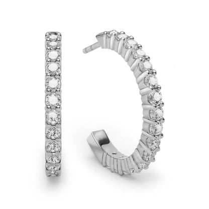 Rosecliff White Topaz Hoop Earrings in 14k Gold (April)