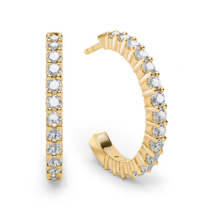 Rosecliff White Topaz Hoop Earrings in 14k Gold (April)