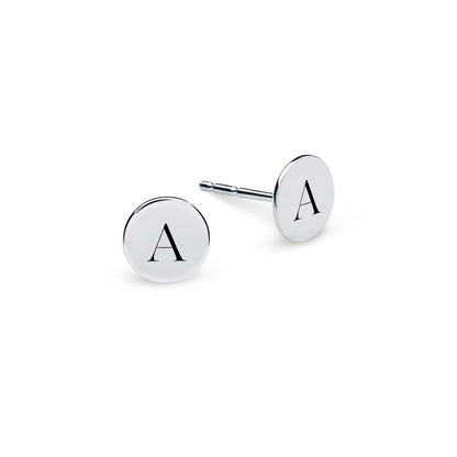 Letter A Stud Earrings in 14k Gold