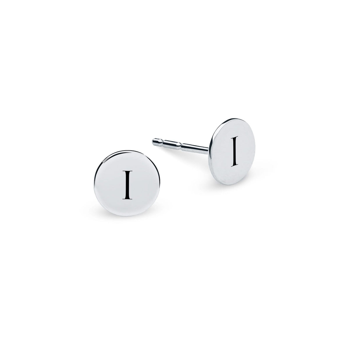 Letter I Stud Earrings in 14k Gold