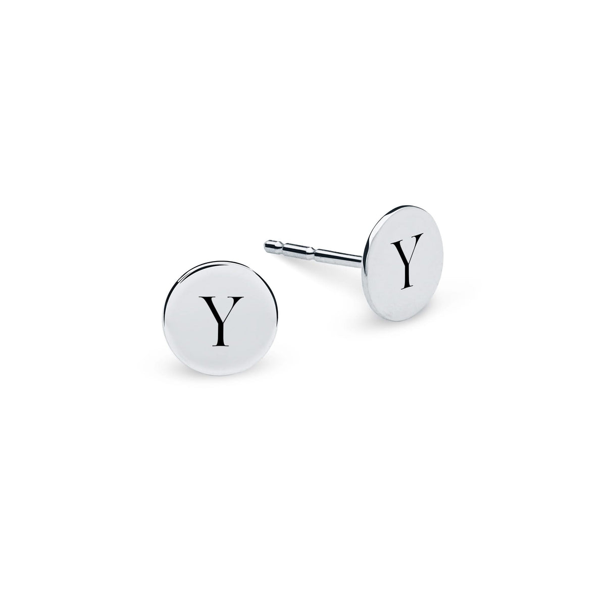 Letter Y Stud Earrings in 14k Gold