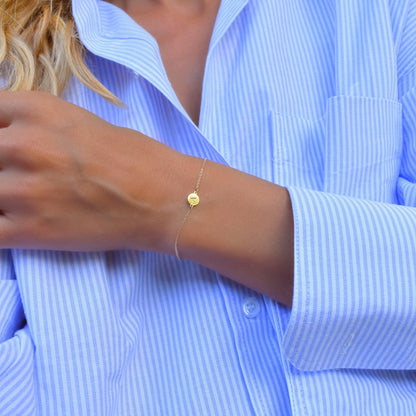 Letter A Bracelet in 14k Gold