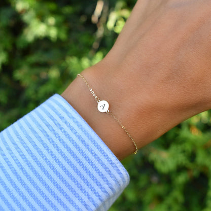 Letter A Bracelet in 14k Gold