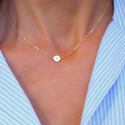 Letter A Necklace in 14k Gold
