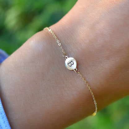 Letter B Bracelet in 14k Gold