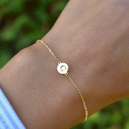 Letter C Bracelet in 14k Gold