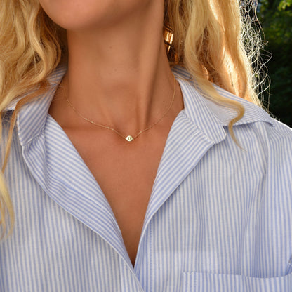 Letter D Necklace in 14k Gold