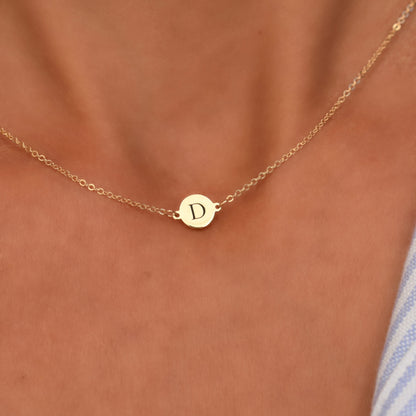 Letter D Necklace in 14k Gold