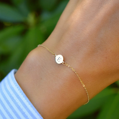 Letter E Bracelet in 14k Gold