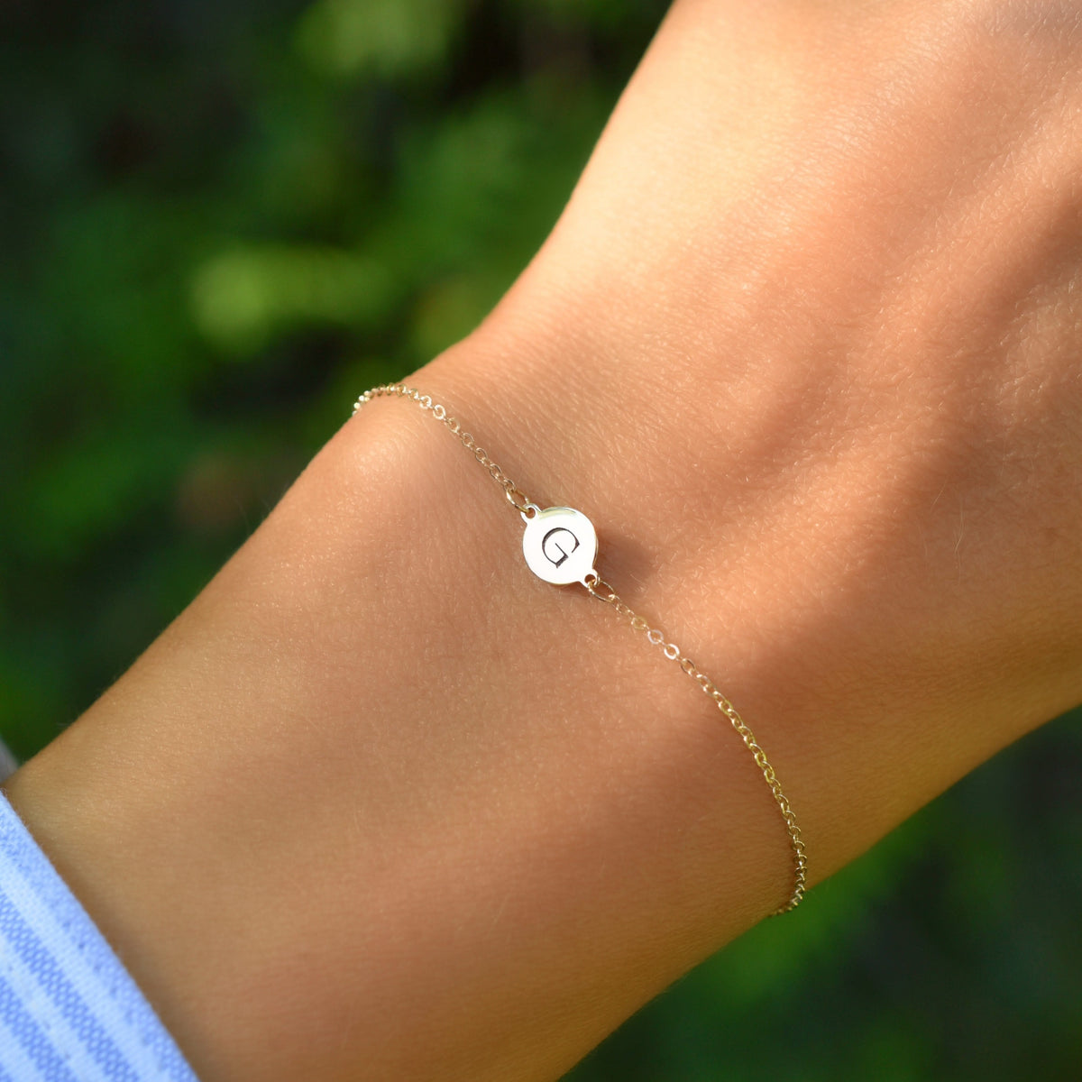 Letter G Bracelet in 14k Gold