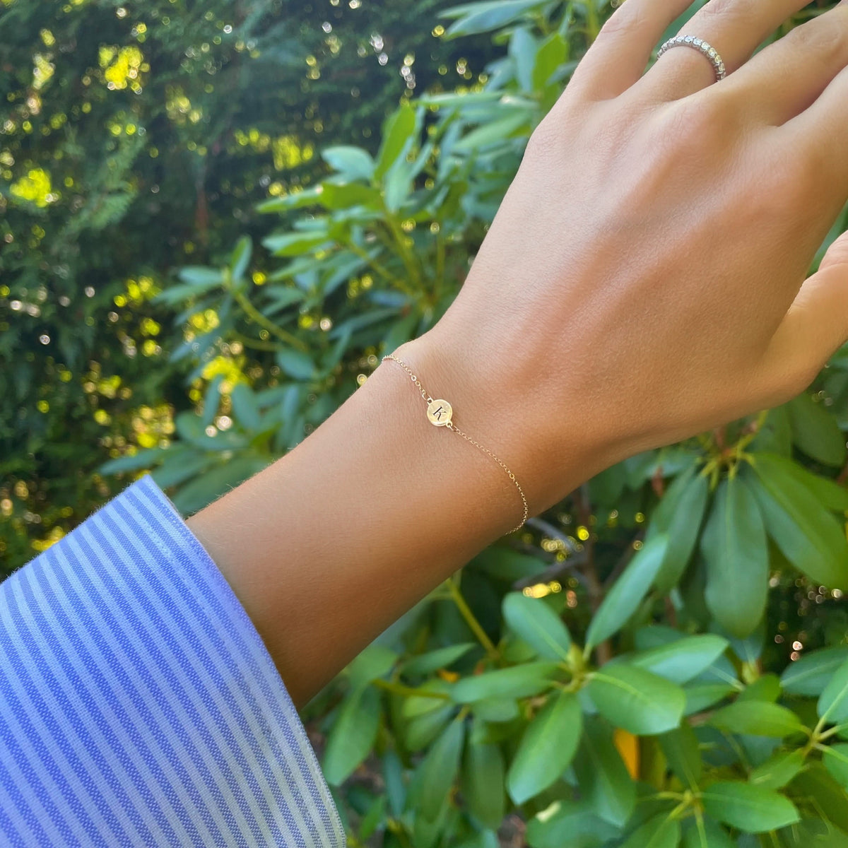 Letter K Bracelet in 14k Gold