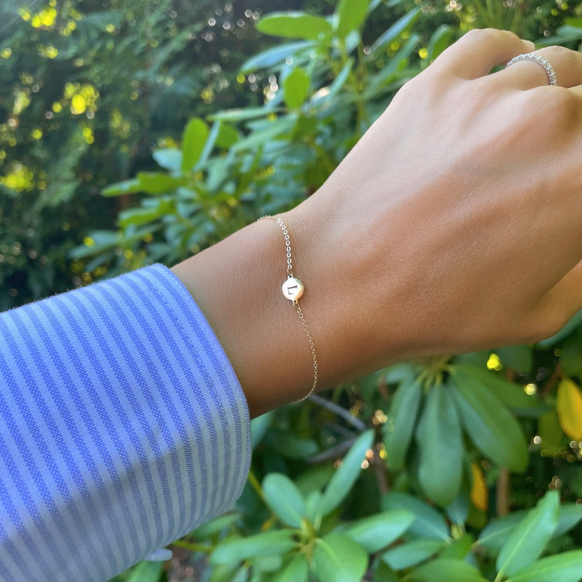 Letter L Bracelet in 14k Gold