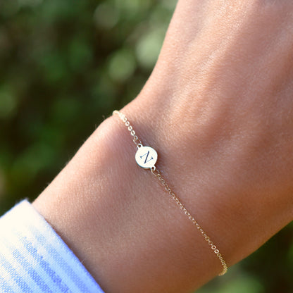Letter N Bracelet in 14k Gold