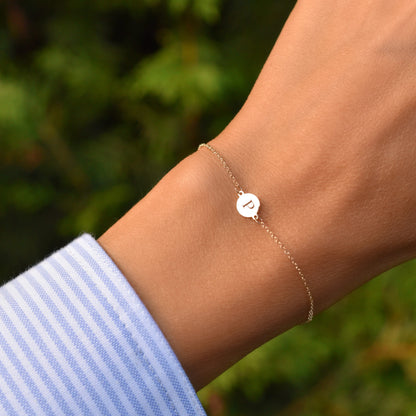 Letter P Bracelet in 14k Gold