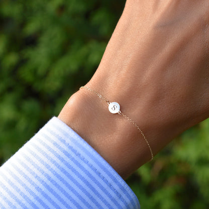 Letter S Bracelet in 14k Gold
