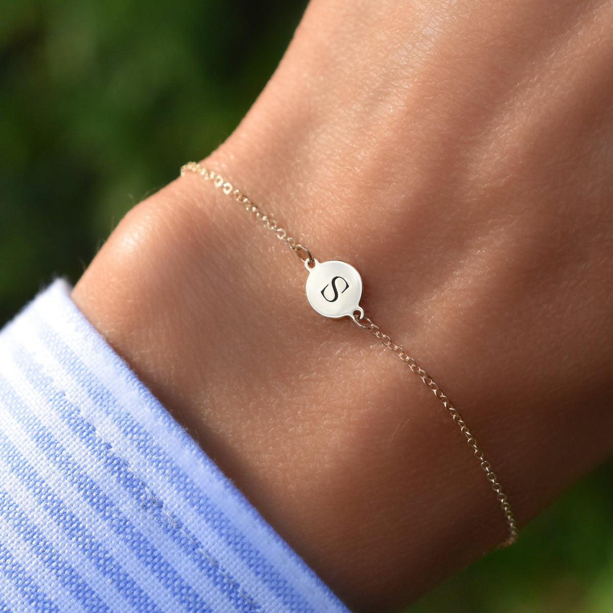 Letter S Bracelet in 14k Gold