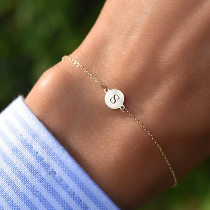 Letter S Bracelet in 14k Gold