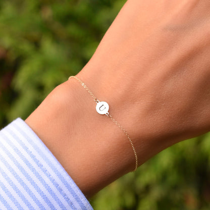 Letter U Bracelet in 14k Gold