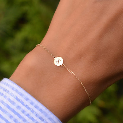 Letter X Bracelet in 14k Gold