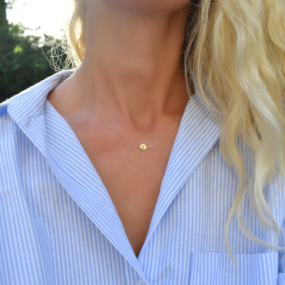 Letter X Necklace in 14k Gold