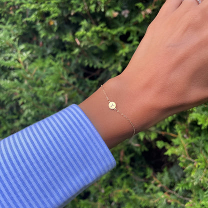 Letter Y Bracelet in 14k Gold