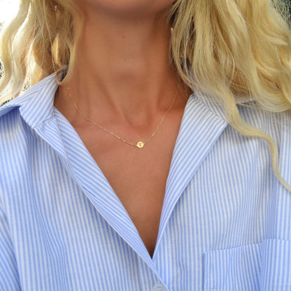 Letter Y Necklace in 14k Gold