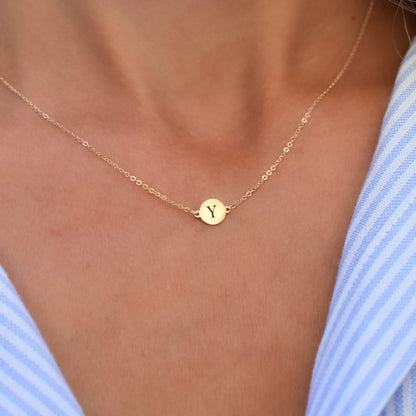 Letter Y Necklace in 14k Gold