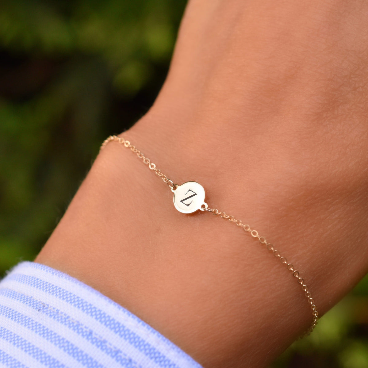 Letter Z Bracelet in 14k Gold