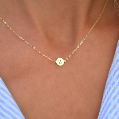 Letter Z Necklace in 14k Gold