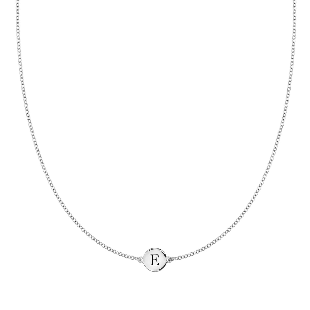 Letter E Necklace in 14k Gold