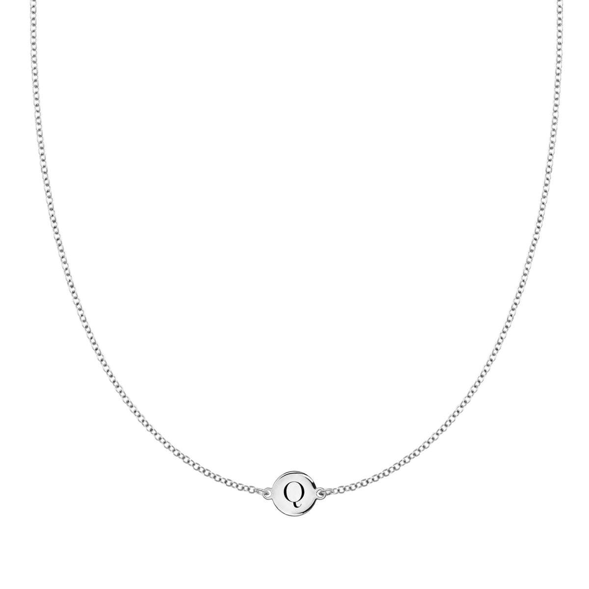 Letter Q Necklace in 14k Gold