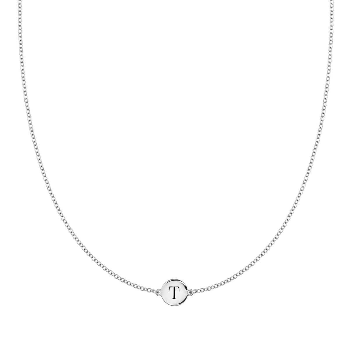 Letter T Necklace in 14k Gold