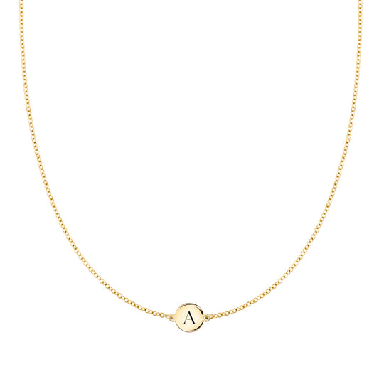 1 Letter Necklace in 14k Gold