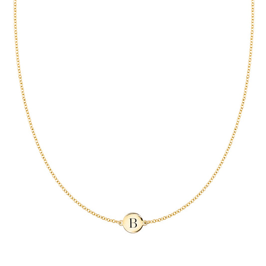 Letter B Necklace in 14k Gold