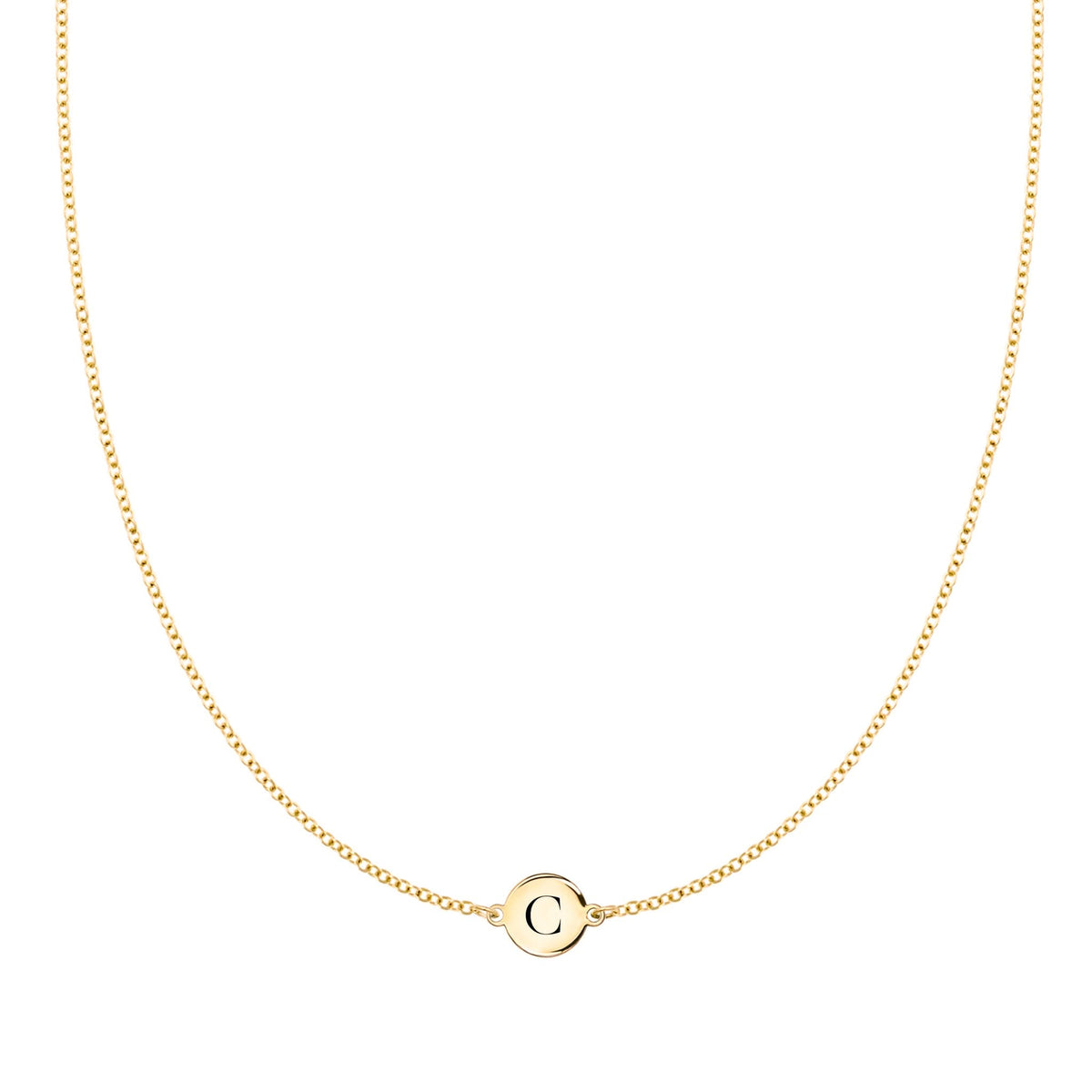 Letter C Necklace in 14k Gold
