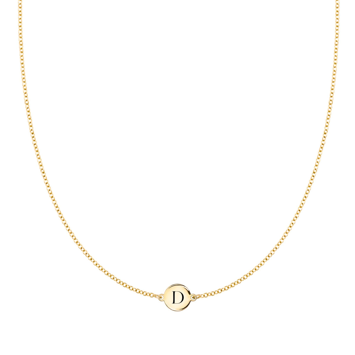 Letter D Necklace in 14k Gold