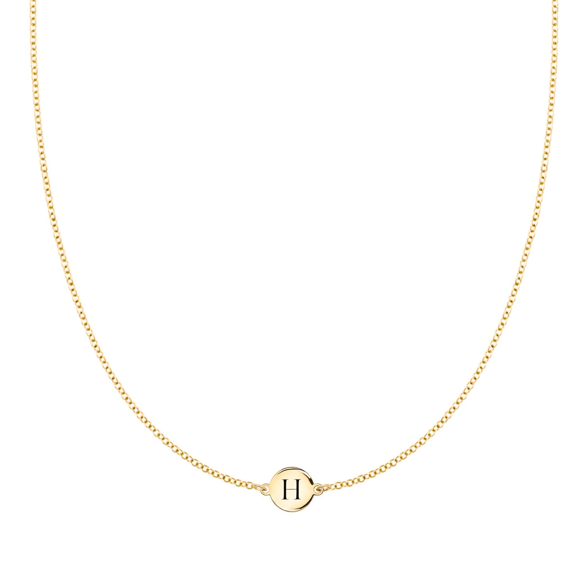 Letter H Necklace in 14k Gold