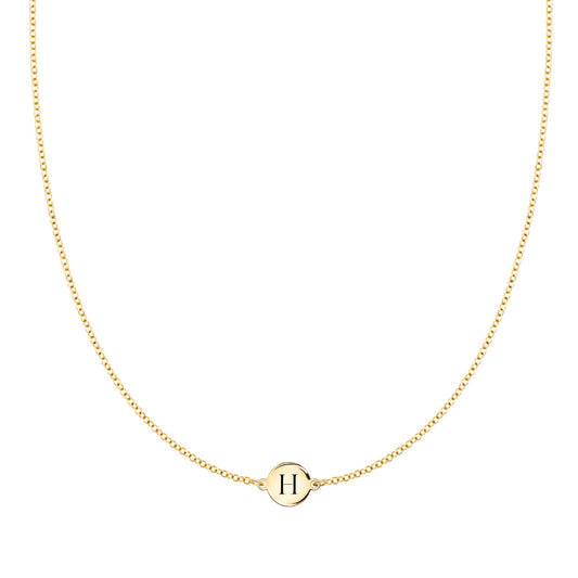 Letter H Necklace in 14k Gold