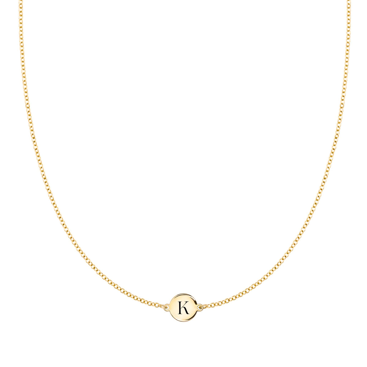 Letter K Necklace in 14k Gold